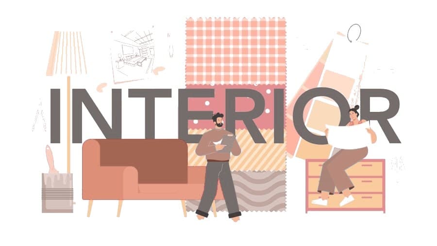 Illustration of an interior-design deliverable set.